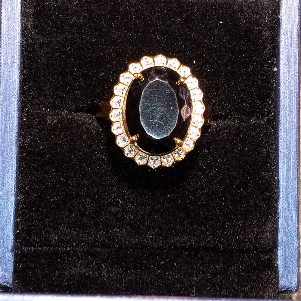 NEW  Elite Shungite with White Zircon halo in Floral design